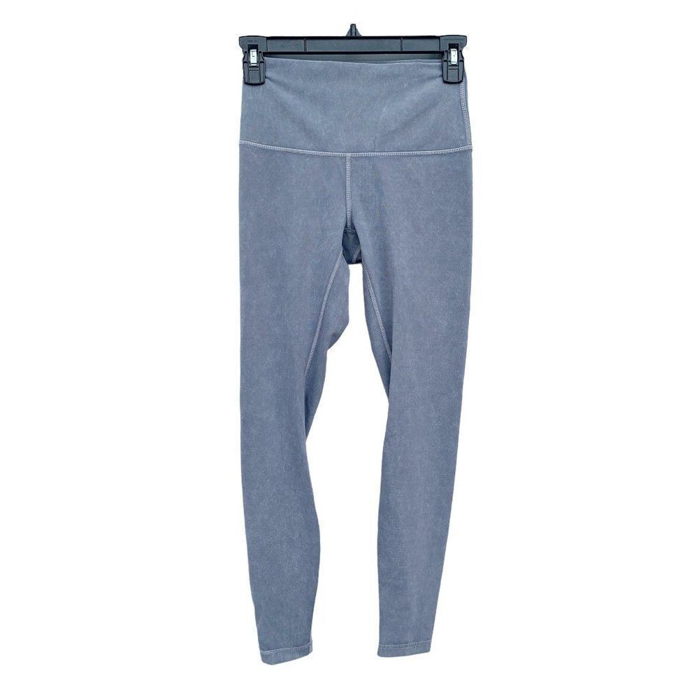 Lululemon Size 4 Gray Washed High Rise Wunder Under WU Leggings Yoga